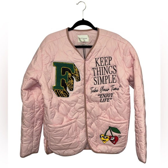 First Row Jackets & Blazers - First Row Pink Quilted Puffer Jacket Women’s Size: Medium NWT